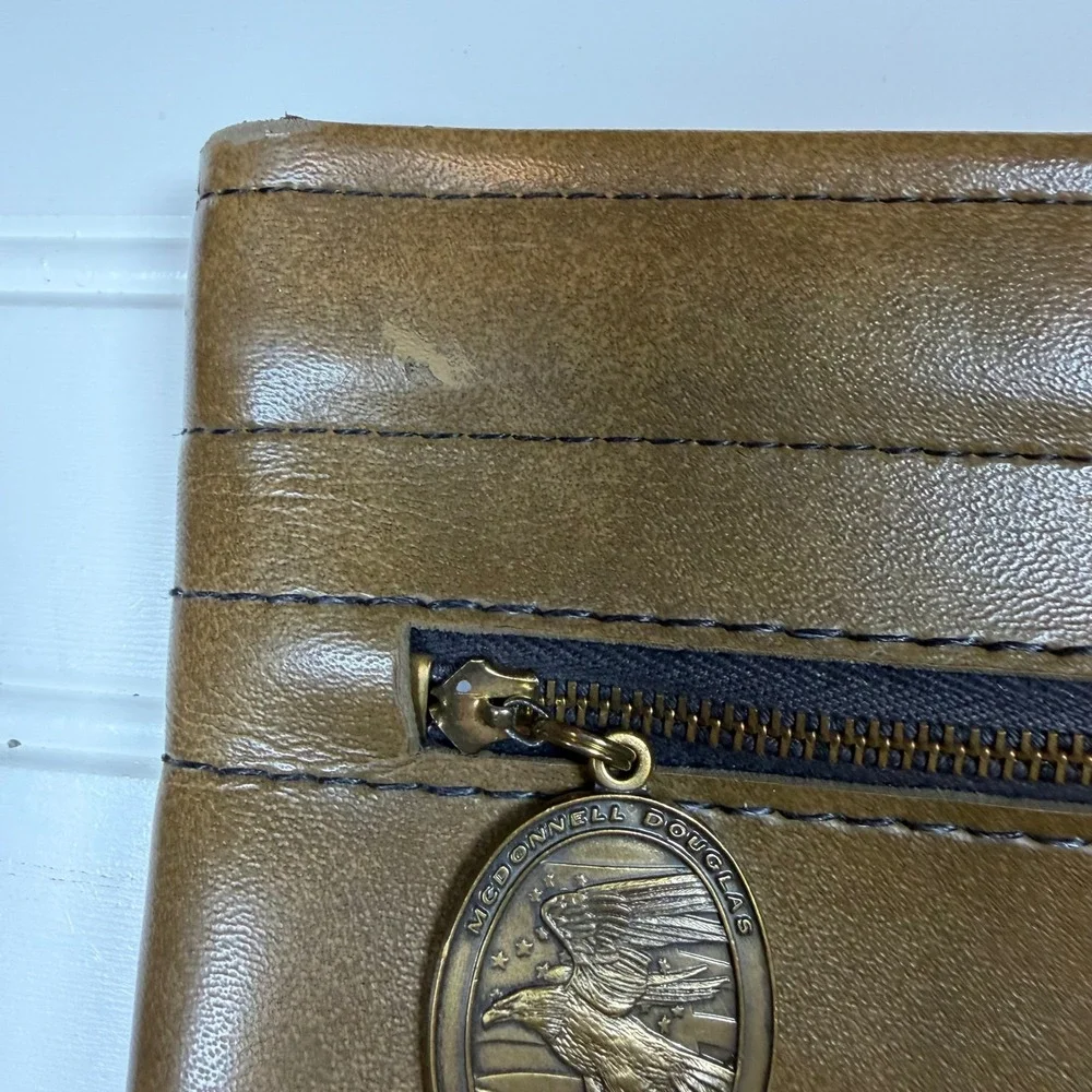 Vtg Hazel McDonnell Douglas Astronautics Co Leather Portfolio Case Document Bag